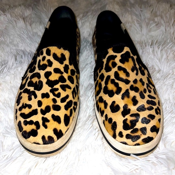 Kate Spade/Keds New York Double Decker Leopard-print Sneakers Size 8.5 - Picture 1 of 9